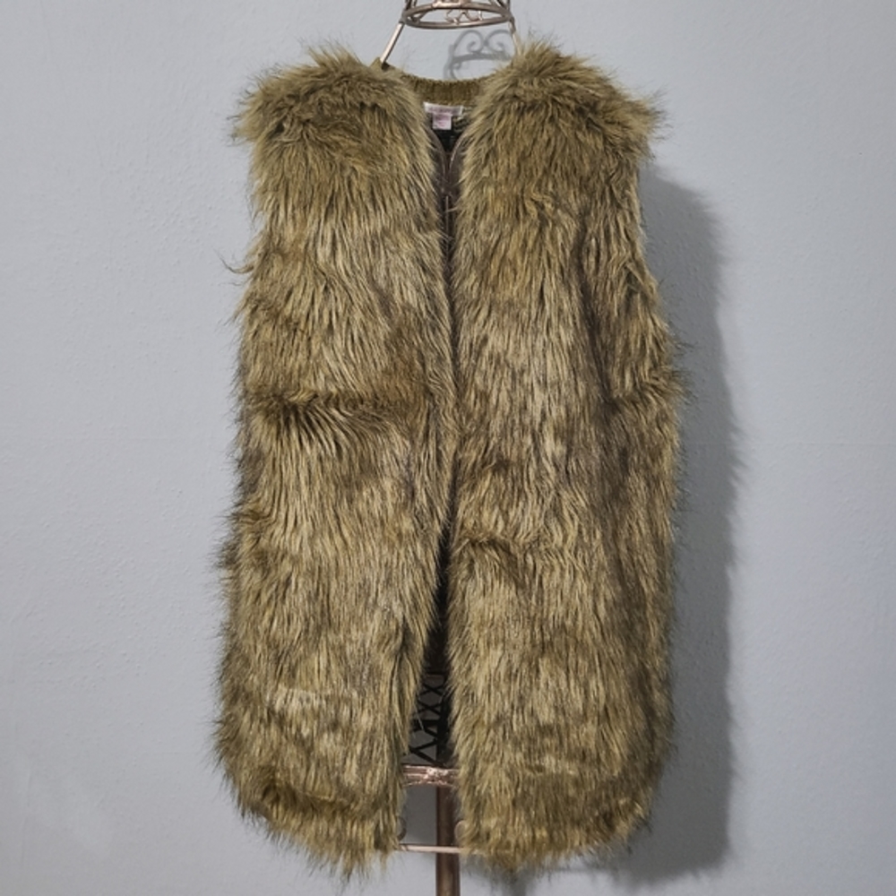 Xhilaration Women's Faux‎ Fur/ Multi-Colored Sweater Vest XXL